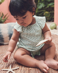 Baby Girl 2-Piece Organic Cotton Gauze Top & Short Set in Floral