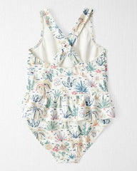Toddler Girl Recycled Swimsuit in Tropical Paradise