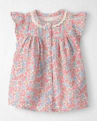Baby Girl Organic Cotton Gauze Dress in Spring Floral Print