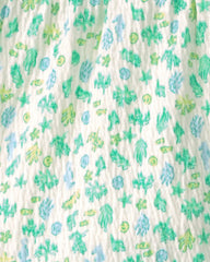 Baby Girl Ruffle-Trim Floral Shorts - Green