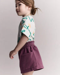 Toddler Girl Fleece Swing Shorts with Pockets - Burgundy