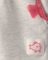 Toddler Boy Pufferfish French Terry Shorts - Grey/Red