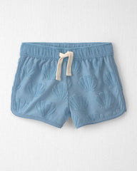 Toddler Girl 2-Piece Terry Top & Short Set Made with Organic Cotton in Blue Seashells