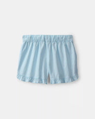 Girls Ruffle-Trim Shorts - Blue