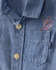 Baby Boy Disney© Winnie the Pooh Chambray Embroidered Button-Down Shirt - Medium Wash