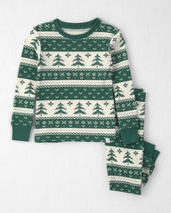 Toddler 2-Piece Fair Isle Waffle Knit Pajamas Made with Organic Cotton