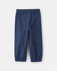 Toddler Girl Bow-Cuff Poplin Joggers - Navy Blue