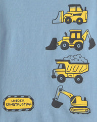 Toddler Boy Construction Graphic Tee - Blue