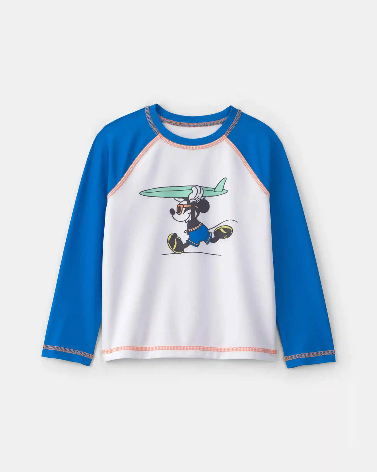 Toddler Boy Disney© Mickey Mouse Long-Sleeve Rashguard - Blue/White