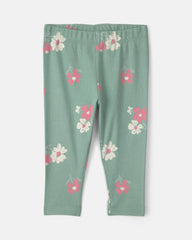Baby Girl 3-Piece Heart Floral Long-Sleeve Bodysuit & Pant Set - Green/Cream