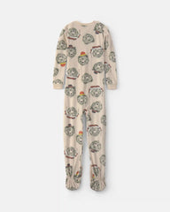 Boys 1-Piece Bears DreamPlush Snug Fit Footed Pajama - Tan