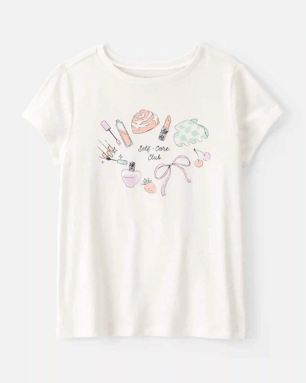Girls 'Self Care Club' Short-Sleeve Graphic Tee - Ivory