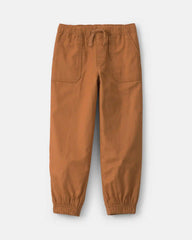 Boys Twill Joggers - Brown