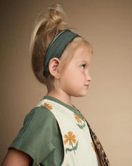 Toddler Girl Checkered Chiffon Headband - Green