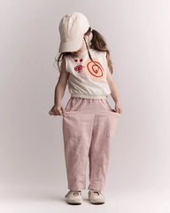 Toddler Girl Pocket Pant in Stripes - Light Pink