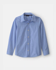 Boys Uniform Poplin Button-Down Shirt - Blue