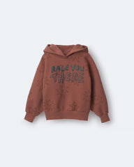 Toddler Race You There' Fleece Hoodie - Rust