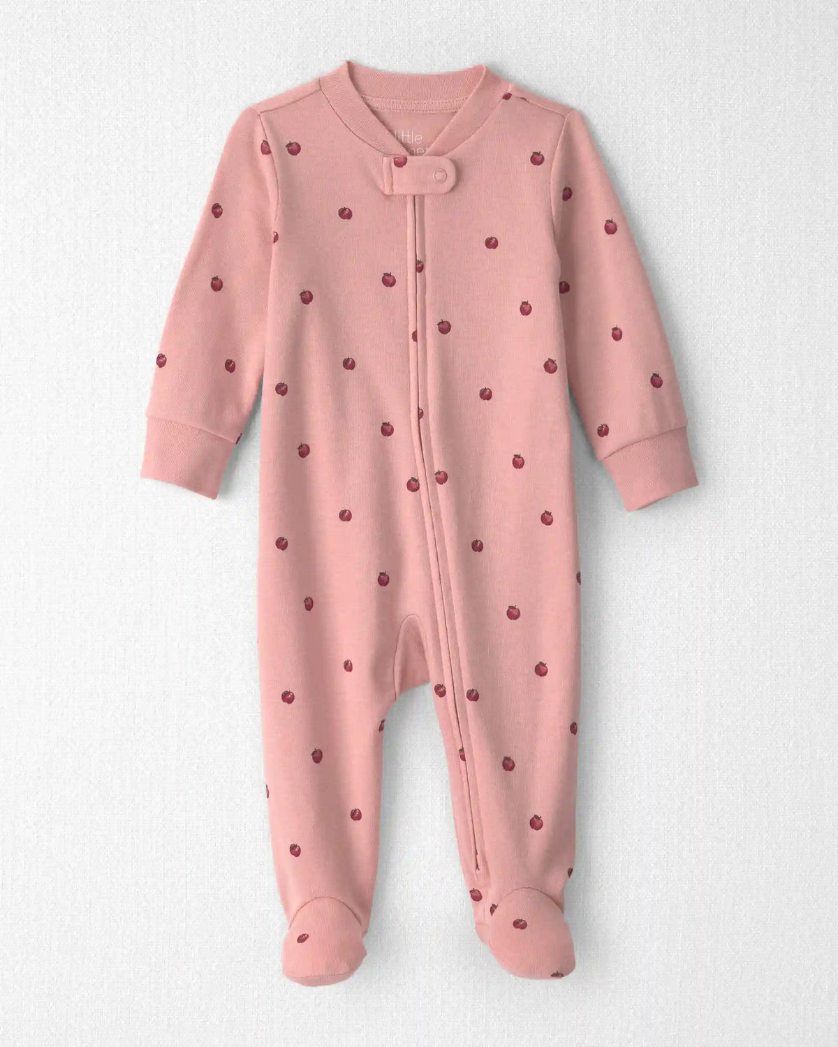 Baby Girl Organic Cotton Sleep & Play Pajamas in Apples