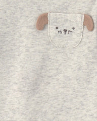 Baby 4-Pack Dog Long-Sleeve Bodysuits - Brown/Grey/Ivory