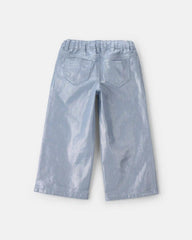 Toddler Girl Metallic Wide-Leg Pants - Silver