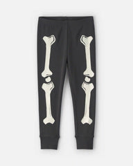 Baby 2-Piece Halloween Glow in the Dark Skeleton 100% Cotton Snug Fit Pajama Set - Black