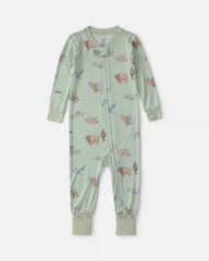 Baby Boy 1-Piece Animals PurelySoft™ Snug Fit Pajama - Green