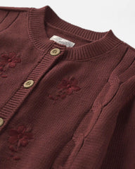 Toddler Girl Organic Cotton Sweater Knit Embroidered Cardigan