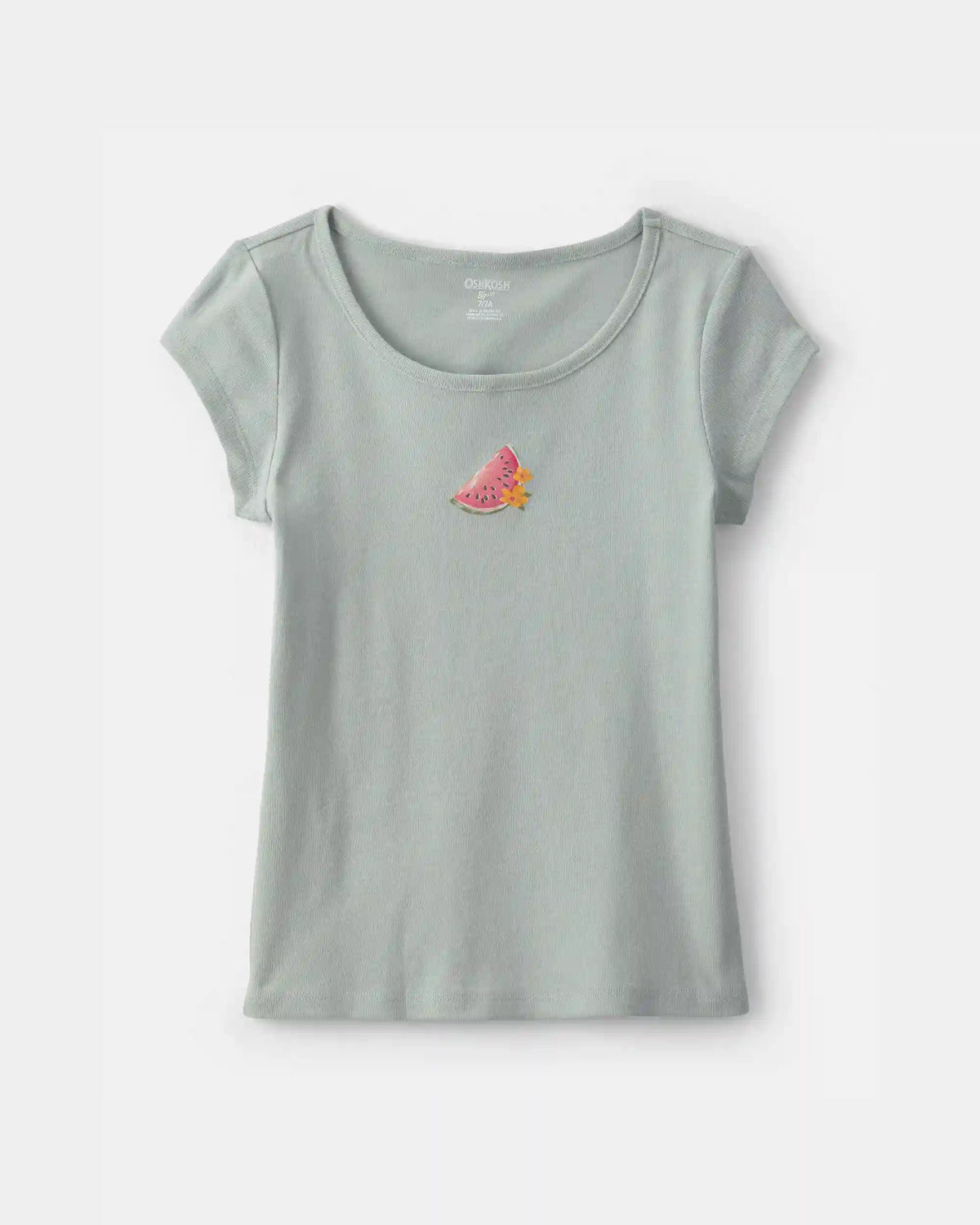Girls Watermelon Ribbed Tee - Green