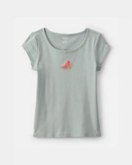 Girls Watermelon Ribbed Tee - Green