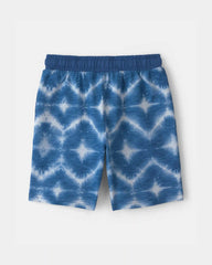 Boys Shibori French Terry Shorts - Blue