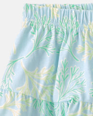 Toddler Girl 2-Piece Tropical Floral Tank Top & Skirt Set - Blue