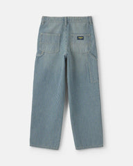 Boys Hickory Stripe Denim Baggy Jeans - Light Wash