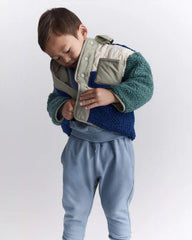 Toddler Boy Colorblock Sherpa Jacket - Blue/Cream