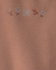 Baby Girl 2-Piece Floral Fleece Sweatshirt & Pant Set - Brown