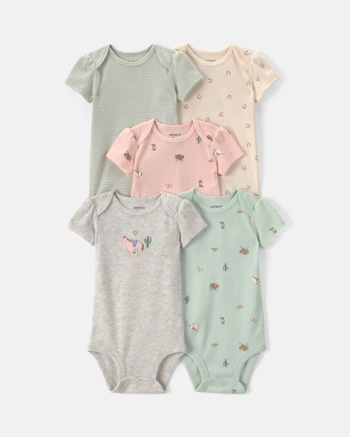 Baby Girl 5-Pack Western Multipack Bodysuits