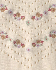 Baby Girl Embroidered Sweater - Ivory