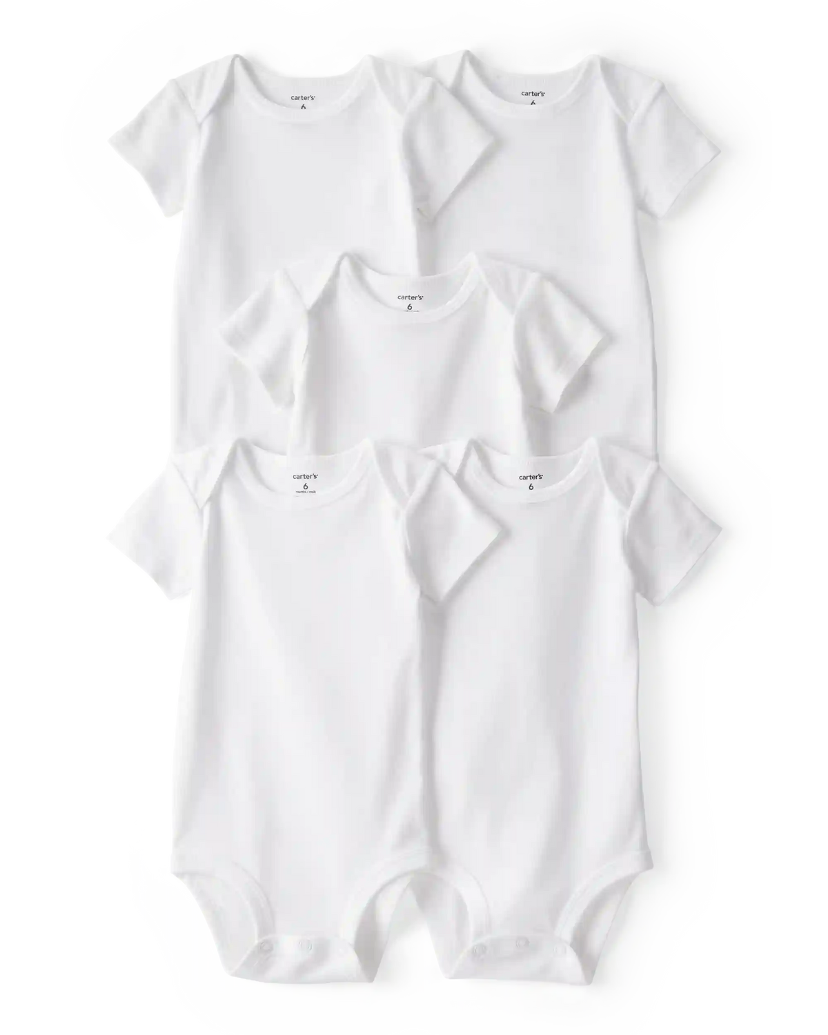 Baby 5-Pack Short-Sleeve Bodysuits - White