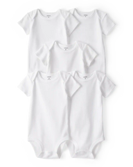 Baby 5-Pack Short-Sleeve Bodysuits - White