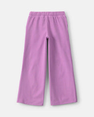 Girls Ribbed Pull-On Pants - Purple