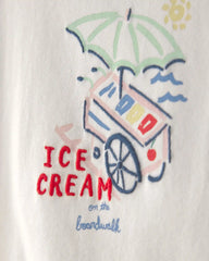 Baby Girl Ice Cream Top - Cream