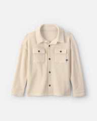 Boys Thermal Long-Sleeve Button-Down Shirt - Cream