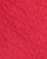 Baby Girl 3-Piece Heart Quilted Vest Outfit Set - Red