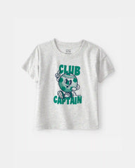 Toddler Boy 2-Piece 'Club Captain' Graphic Tee & French Terry Shorts Set - Grey/Green
