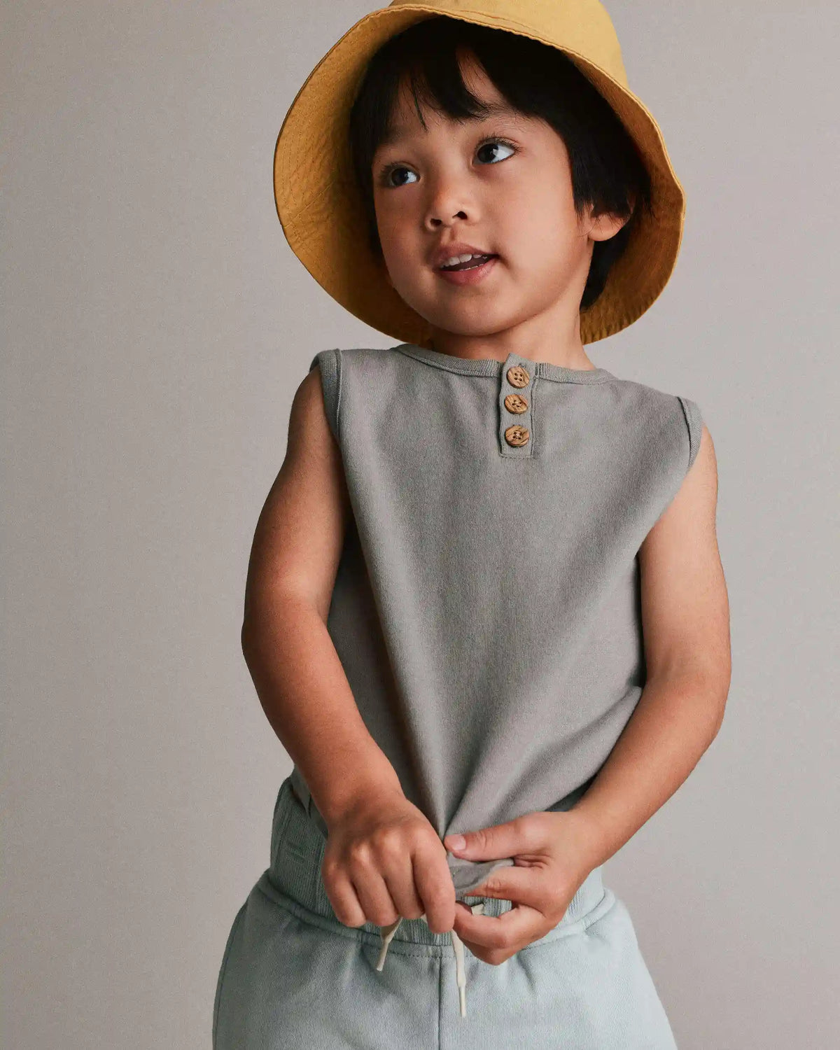 Toddler Boy Henley Tank - Grey