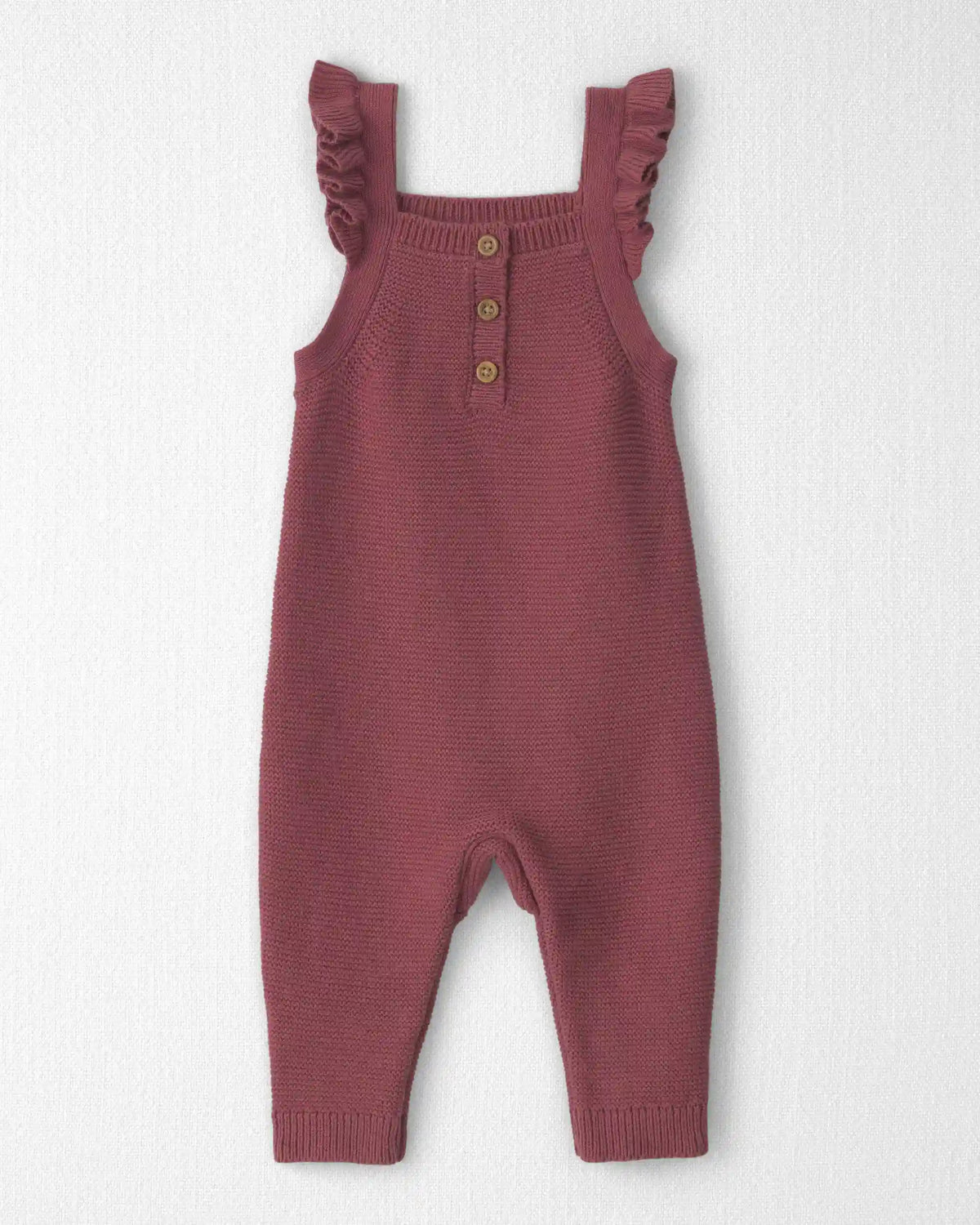 Baby Girl Organic Cotton Sweater Knit Overalls
