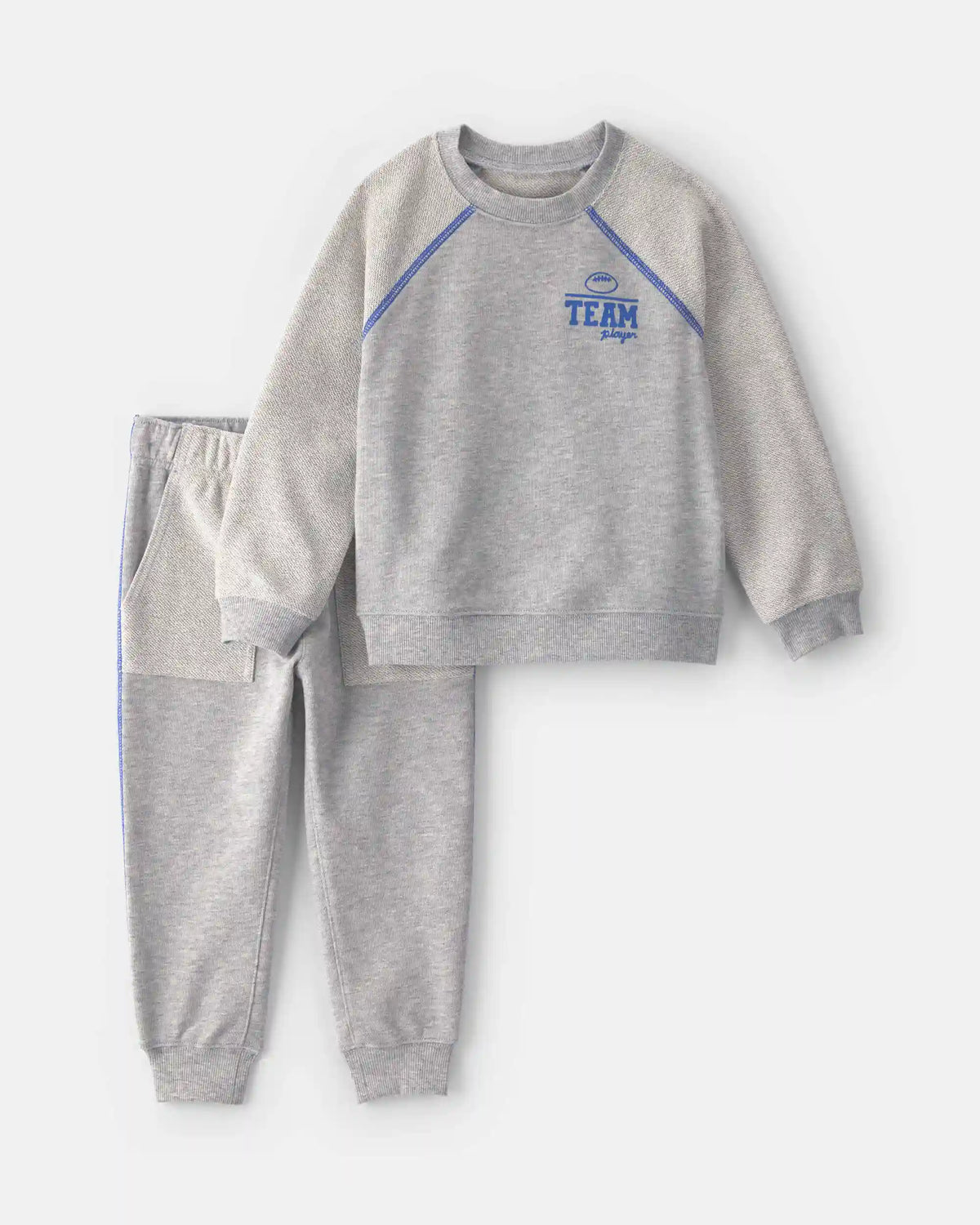 Baby Boy 2-Piece 'Team Player' French Terry Sweatshirt & Pant Set - Grey
