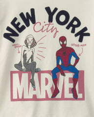 Girls ©Marvel Spiderman Graphic Tee - Cream