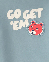 Baby Boy 2-Piece 'Go Get Em' Tiger Fleece Hooded Top & Pant Set - Blue
