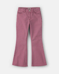 Girls Twill Flare Pants - Purple