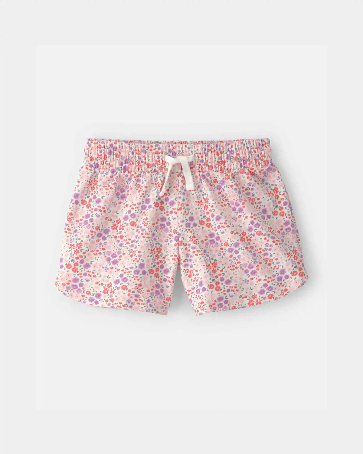 Girls Floral French Terry Shorts - Pink